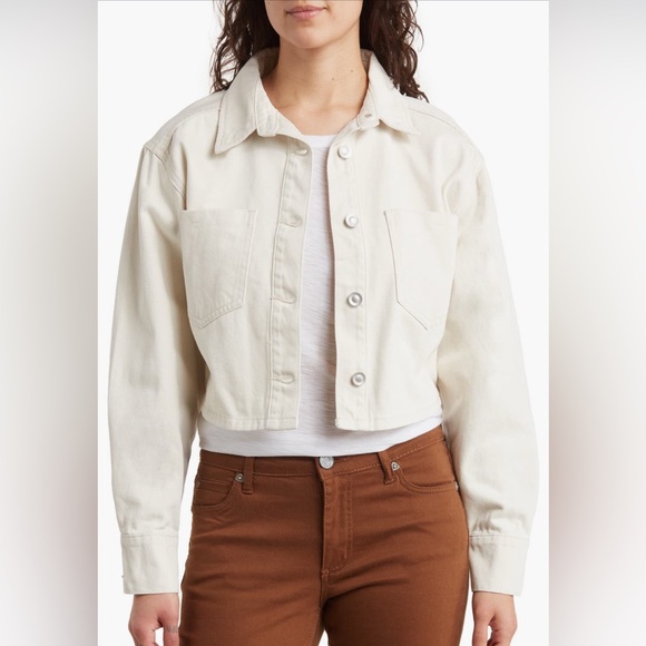 DR2 Jackets & Blazers - DR2 Cropped Denim Jacket - Sz small; soft pink  NWOT